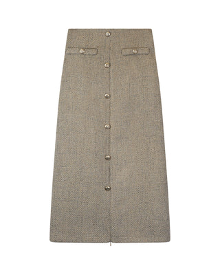 altimge3 for ELLIE MAKIR Taupe Column Tweed 34"Skirt at Dress Code itsdresscode.com