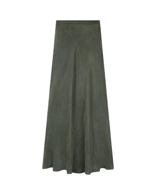 ELLIE MAKIR  Hunter Green Cupro Soie 41" Skirt at Dress Code itsdresscode.com