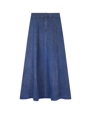 Honeyseed Blue Denim Seamed 36" Skirt at Dress Code itsdresscode.com