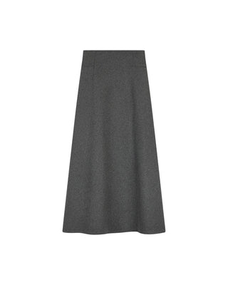 SH693PW-LLLL Dark Gray Wool A Line Half Circle 35" Skirt