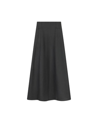SH693PW-LLLL Black Wool A Line Half Circle 35" Skirt
