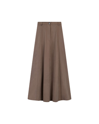 Faves Latte Coffee Cotton Maxi A Line 37" Skirt at Dress Code itsdresscode.com 