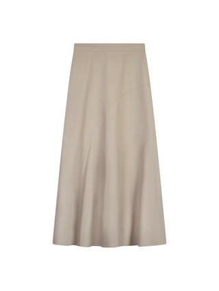 MIGNON DOO Sand Solid Cotton Curve Yoke 35" Skirt at Dress Code itsdresscode.com 