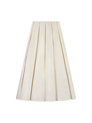 De' Sim Lah Ivory Taffeta Wide Pleated Maxi 37" Skirt at Dress Code itsdresscode.com