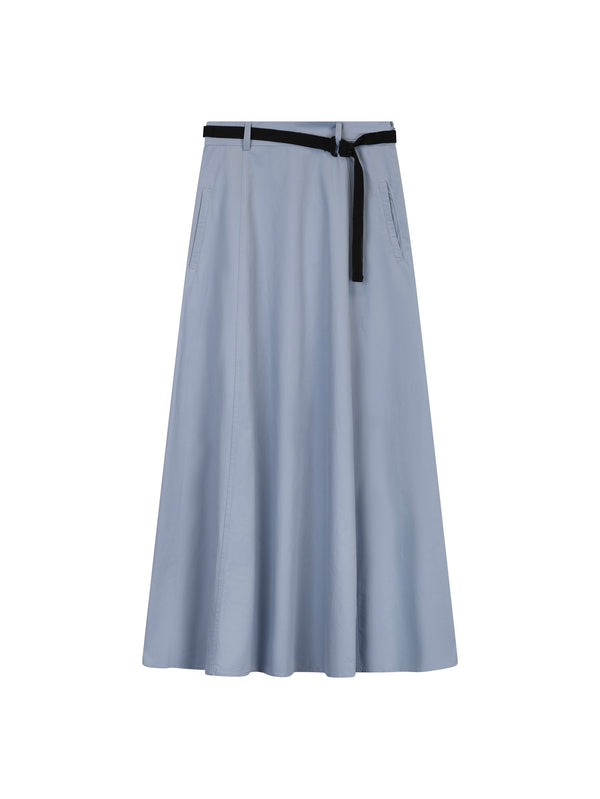 Mysttee Medium Blue A Line Black Belted 37" Skirt With Pockets at Dress Code itsdresscode.com