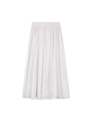 Ermanna White Gathered 36" Skirt with Pockets at Dress Code itsdresscode.com