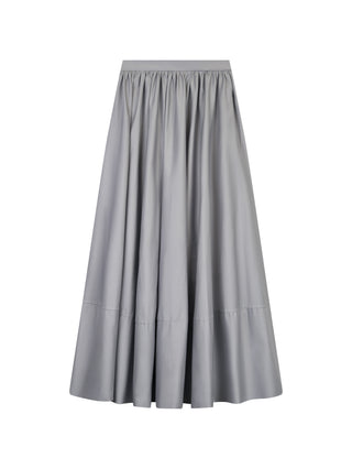 Celina's Light Blue Polished Cotton Gathered 37" Skirt at Dress Code itsdresscode.com