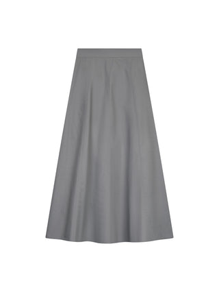 MIGNON DOO Gray Cotton Panel Side Zipper 36" Skirt with Back Elastic Waist at Dress Code itsdresscode.com 