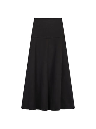 Slate Black Side Zipper Ponte Yoke 37" Skirt at Dress Code itsdresscode.com 