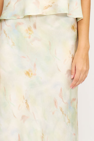 Lucy Paris Mint Barbara Flowy Satin 34" Skirt at Dress Code itsdresscode.com