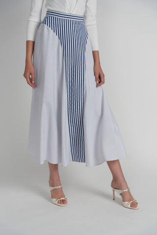 altimge4 for Luum LS26-285 Blue Stripe Cotton Samos 38" Skirt at Dress Code itsdresscode.com