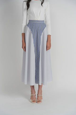 altimge3 for Luum LS26-285 Blue Stripe Cotton Samos 38" Skirt at Dress Code itsdresscode.com
