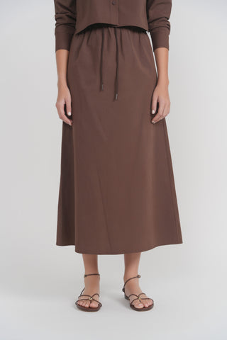 altimge2 for Luum LS26-214 Chocolate Brown Rubber Waist Milan 36" Skirt with Drawstring at Dress Code itsdresscode.com