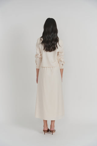 altimge3 for Luum LS26-092S Cream Pinstripe Elastic Waistband Luca 38" Skirt with Drawstring at Dress Code itsdresscode.com 