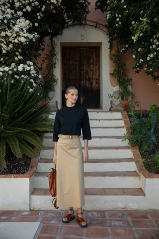altimge3 Noir Sand Belt A-Line Cotton Maxi 36" Skirt at Dress Code itsdresscode.com