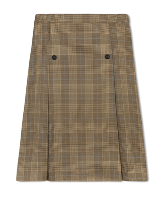P21 Brown Plaid 25"- 27" Skirt with Front Buttons
