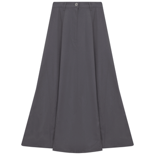 Faves Gray Cotton Maxi A-Line 37" Skirt at Dress Code itsdresscode.com