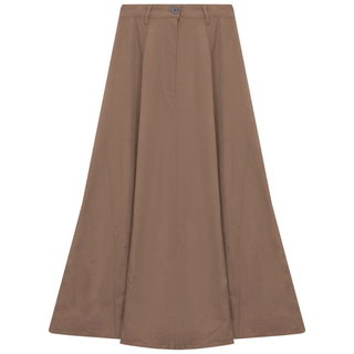 Faves Mocha Cotton Maxi A-Line 37" Skirt at Dress Code itsdresscode.com