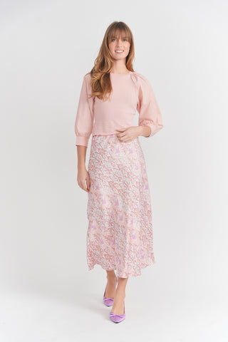 Aspect Red Pink Floral Printed 36" Slip Skirt at Dress Code itsdresscode.com
