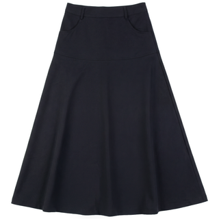 Urban Black Flare Side Zipper 35" Skirt with Pockets at Dress Code itsdresscode.com