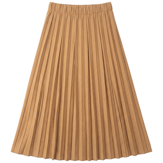 SB6CPT7413M Cognac Crinkle Pleated 33" Skirt