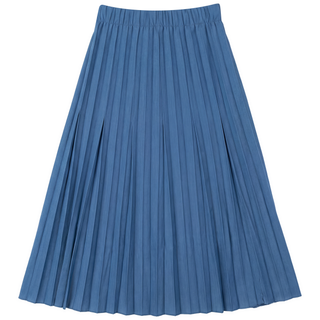 Aspect Blue Denim Crinkle Pleated 33" Skirt