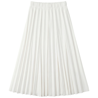 SB6CPT7413M White Crinkle Pleated 33" Skirt