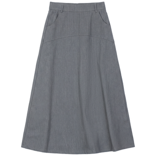Noni Daily Gray Mix Yoke 36"-37" Skirt with Pockets at Dress Code itsdresscode.com