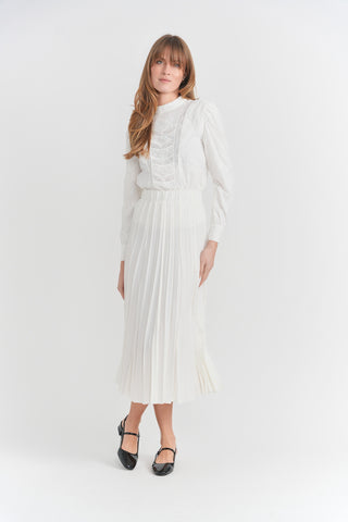 Aspect White Crinkle Pleated 33" Skirt at Dress Code itsdresscode.com