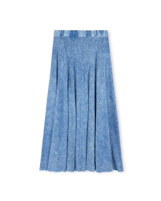 Slate Lt Blue Mineral Wash Paneled Wash 36" Skirt at Dress Code itsdresscode.com