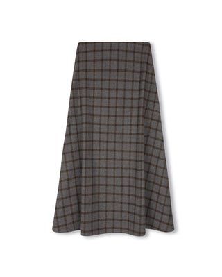 altimge1 for Honest Edit Grey Plaid Wool A Line Abstract 36" Skirt at Dress Code itsdresscode.com