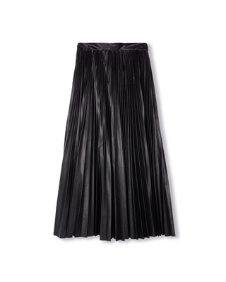 altimge1 for Nostalgia Black Doby Leather Pleat 36" Skirt at Dress Code itsdresscode.com