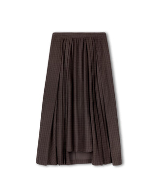 altimge1 for Begonia Brown Plaid Wool High Low 33" Skirt at Dress Code itsdresscode.com