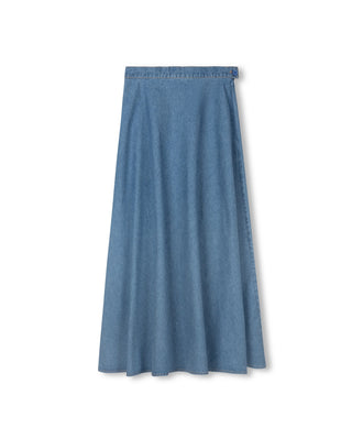altimge1 for Story Blue Denim Classic 35" Skirt at Dress Code itsdresscode.com