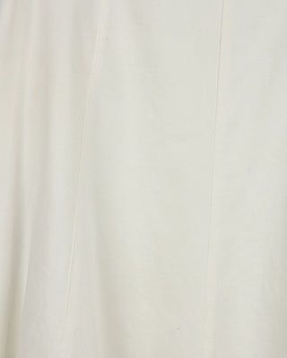 W-24739 White Denim Panel 35" Skirt With Brown Belt