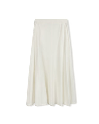 Slate White Denim Panel 35" Skirt With Brown Belt at Dress Code itsdresscode.com