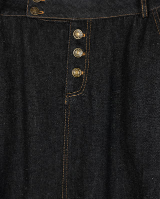 Story Black Denim Straight Button 35" Skirt at Dress Code itsdresscode.com