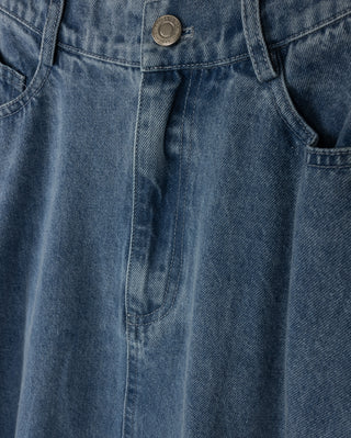 altimge2 forSlate Lt Blue Denim Panel flair 36" Skirt at Dress Code itsdresscode.com