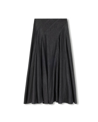 Slate Black Denim Chambray Stitched Detail 36" Skirt at Dress Code itsdresscode.com