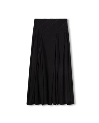 altimge1 Tweed Black Linen Stitched Detail 36" Skirt at Dress Code itsdresscode.com