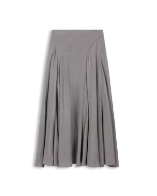 altimge1 for Tweed Slate Gray Linen Stitched Detail 36" Skirt at Dress Code itsdresscode.com