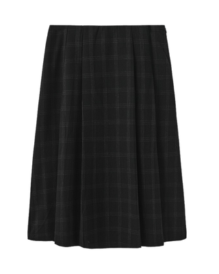 W-27334 Black Marlot Plaid Pleated 27" Skirt