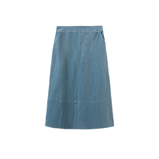 W-27956 Blue Corduroy Seam Panel 36" Skirt with Pockets