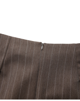 W-28258 Taupe Pinstripe Ruffle 36" Skirt