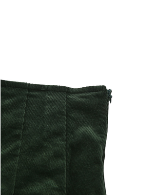 W-29448 Hunter Green Corduroy Combo Pleated 33" Skirt