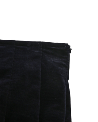 W-29448 Navy Corduroy Combo Pleated 33" Skirt