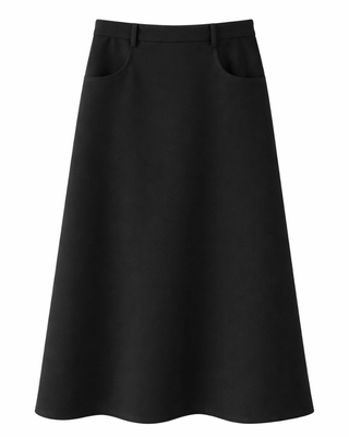 WB6CM2187SL Black A-Line 38" Skirt with Pockets