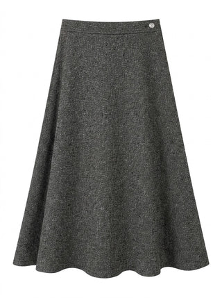 WB6CM2220SM Black Tweed Mix 35" Skirt with Side Button