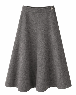 WB6CM2232SM Charcoal Circle Wool 35" Skirt with Side Button