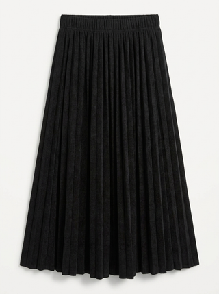 WB6CPT7064MA Black Pleated Crinkle 34" Skirt